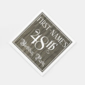 Serviette En Papier Fête du 48e anniversaire — Script fantaisie, Faux (Coin)