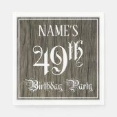 Serviette En Papier Fête du 49e anniversaire — Script fantaisie, Faux (Devant)