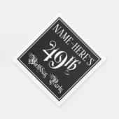 Serviette En Papier Fête du 49e anniversaire — Script fantaisie + Nom (Coin)