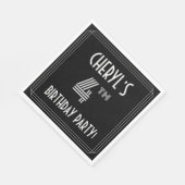 Serviette En Papier Fête du 4e anniversaire : Style Art Déco + Nom per (Coin)