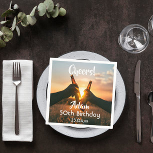 Serviette En Papier Fête du 50e anniversaire pour les gars encourage l