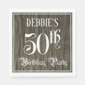 Serviette En Papier Fête du 50e anniversaire — Script fantaisie, Faux  (Devant)