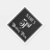 Serviette En Papier Fête du 51e anniversaire — Script fantaisie + Nom (Coin)