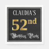 Serviette En Papier Fête du 52e anniversaire — Script fantaisie, Faux (Devant)