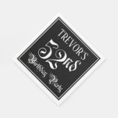 Serviette En Papier Fête du 52e anniversaire — Script fantaisie + Nom (Coin)