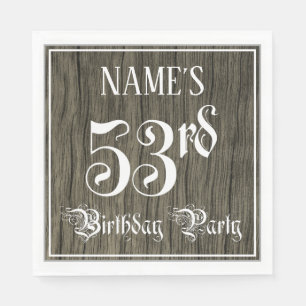 Serviette En Papier Fête du 53e anniversaire — Script fantaisie, Faux