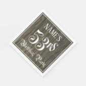 Serviette En Papier Fête du 53e anniversaire — Script fantaisie, Faux (Coin)