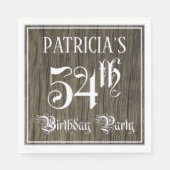 Serviette En Papier Fête du 54e anniversaire — Script fantaisie, Faux (Devant)