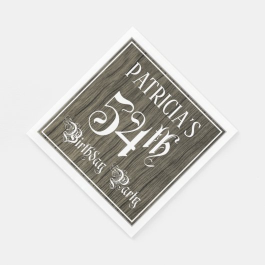 Serviette En Papier Fête du 54e anniversaire — Script fantaisie, Faux (Coin)