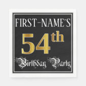 Serviette En Papier Fête du 54e anniversaire — Script fantaisie, Faux  (Devant)