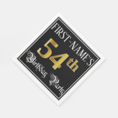 Serviette En Papier Fête du 54e anniversaire — Script fantaisie, Faux  (Coin)