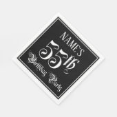 Serviette En Papier Fête du 55e anniversaire — Script fantaisie + Nom  (Coin)