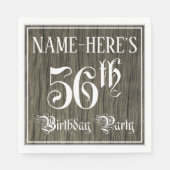 Serviette En Papier Fête du 56e anniversaire — Script fantaisie, Faux  (Devant)