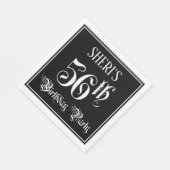 Serviette En Papier Fête du 56e anniversaire — Script fantaisie + Nom  (Coin)