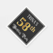 Serviette En Papier Fête du 58e anniversaire — Script fantaisie, Faux  (Coin)