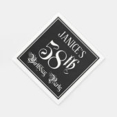 Serviette En Papier Fête du 58e anniversaire — Script fantaisie + Nom  (Coin)