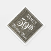 Serviette En Papier Fête du 59e anniversaire — Script fantaisie, Faux (Coin)