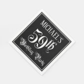 Serviette En Papier Fête du 59e anniversaire — Script fantaisie + Nom (Coin)