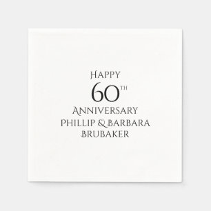 Serviette En Papier Fête du 60e anniversaire simple et élégante person