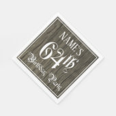 Serviette En Papier Fête du 64e anniversaire — Script fantaisie, Faux (Coin)