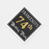 Serviette En Papier Fête du 74e anniversaire — Script fantaisie, Faux (Coin)