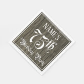 Serviette En Papier Fête du 75e anniversaire — Script fantaisie, Faux  (Coin)