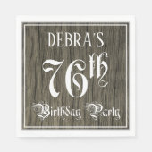 Serviette En Papier Fête du 76e anniversaire — Script fantaisie, Faux  (Devant)