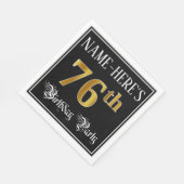 Serviette En Papier Fête du 76e anniversaire — Script fantaisie, Faux  (Coin)