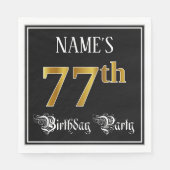 Serviette En Papier Fête du 77e anniversaire — Script fantaisie, Faux (Devant)