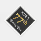 Serviette En Papier Fête du 77e anniversaire — Script fantaisie, Faux (Coin)