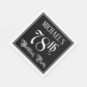 Serviette En Papier Fête du 78e anniversaire — Script fantaisie + Nom (Coin)