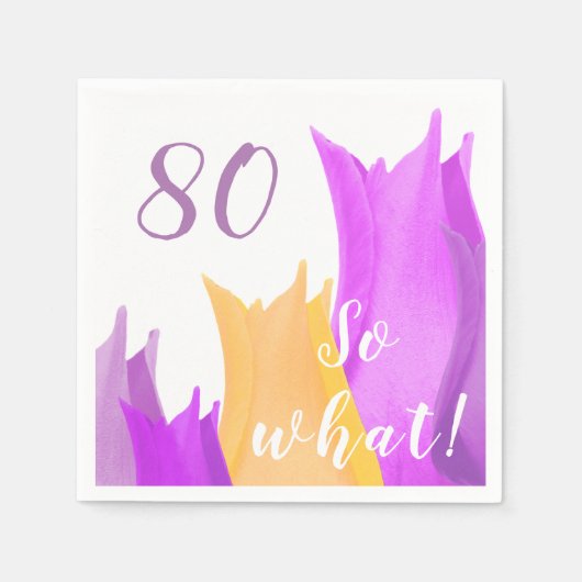 Serviette En Papier Fête du 80e anniversaire Tulipes motivationnelles (Devant)