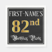 Serviette En Papier Fête du 82e anniversaire — Script fantaisie, Faux (Devant)