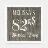 Serviette En Papier Fête du 82e anniversaire — Script fantaisie, Faux (Devant)