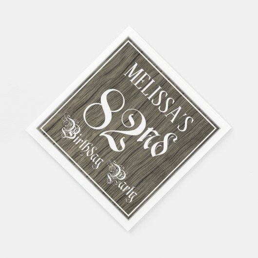 Serviette En Papier Fête du 82e anniversaire — Script fantaisie, Faux (Coin)