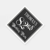 Serviette En Papier Fête du 82e anniversaire — Script fantaisie + Nom (Coin)