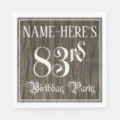 Serviette En Papier Fête du 83e anniversaire — Script fantaisie, Faux (Devant)