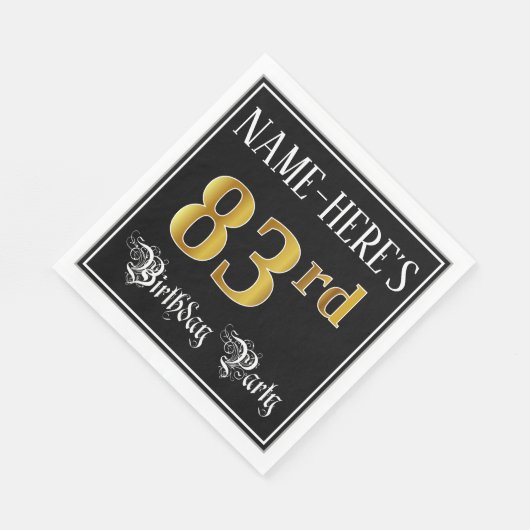 Serviette En Papier Fête du 83e anniversaire — Script fantaisie, Faux (Coin)