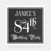 Serviette En Papier Fête du 84e anniversaire — Script fantaisie + Nom (Devant)