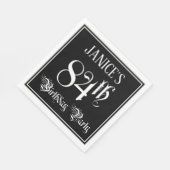 Serviette En Papier Fête du 84e anniversaire — Script fantaisie + Nom (Coin)