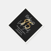 Serviette En Papier fête du 85e anniversaire moderne noir et or (Coin)