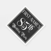 Serviette En Papier Fête du 85e anniversaire — Script fantaisie + Nom (Coin)