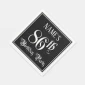 Serviette En Papier Fête du 86e anniversaire — Script fantaisie + Nom  (Coin)