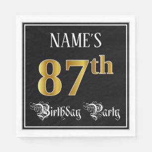 Serviette En Papier Fête du 87e anniversaire — Script fantaisie, Faux