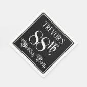Serviette En Papier Fête du 88e anniversaire — Script fantaisie + Nom (Coin)