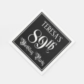 Serviette En Papier Fête du 89e anniversaire — Script fantaisie + Nom  (Coin)