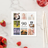 Serviette En Papier fête du 90e anniversaire photo collage gars (En situation)