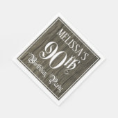 Serviette En Papier Fête du 90e anniversaire — Script fantaisie, Faux  (Coin)