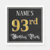 Serviette En Papier Fête du 93e anniversaire — Script fantaisie, Faux  (Devant)