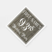 Serviette En Papier Fête du 93e anniversaire — Script fantaisie, Faux (Coin)